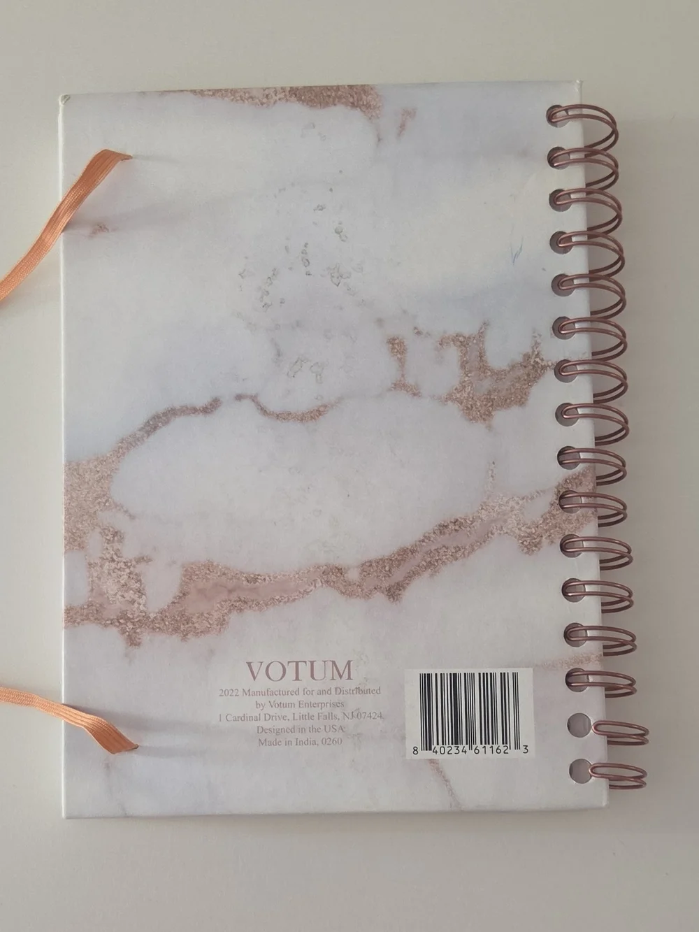 Note to Self Marble Notebook with Rose Gold Accents